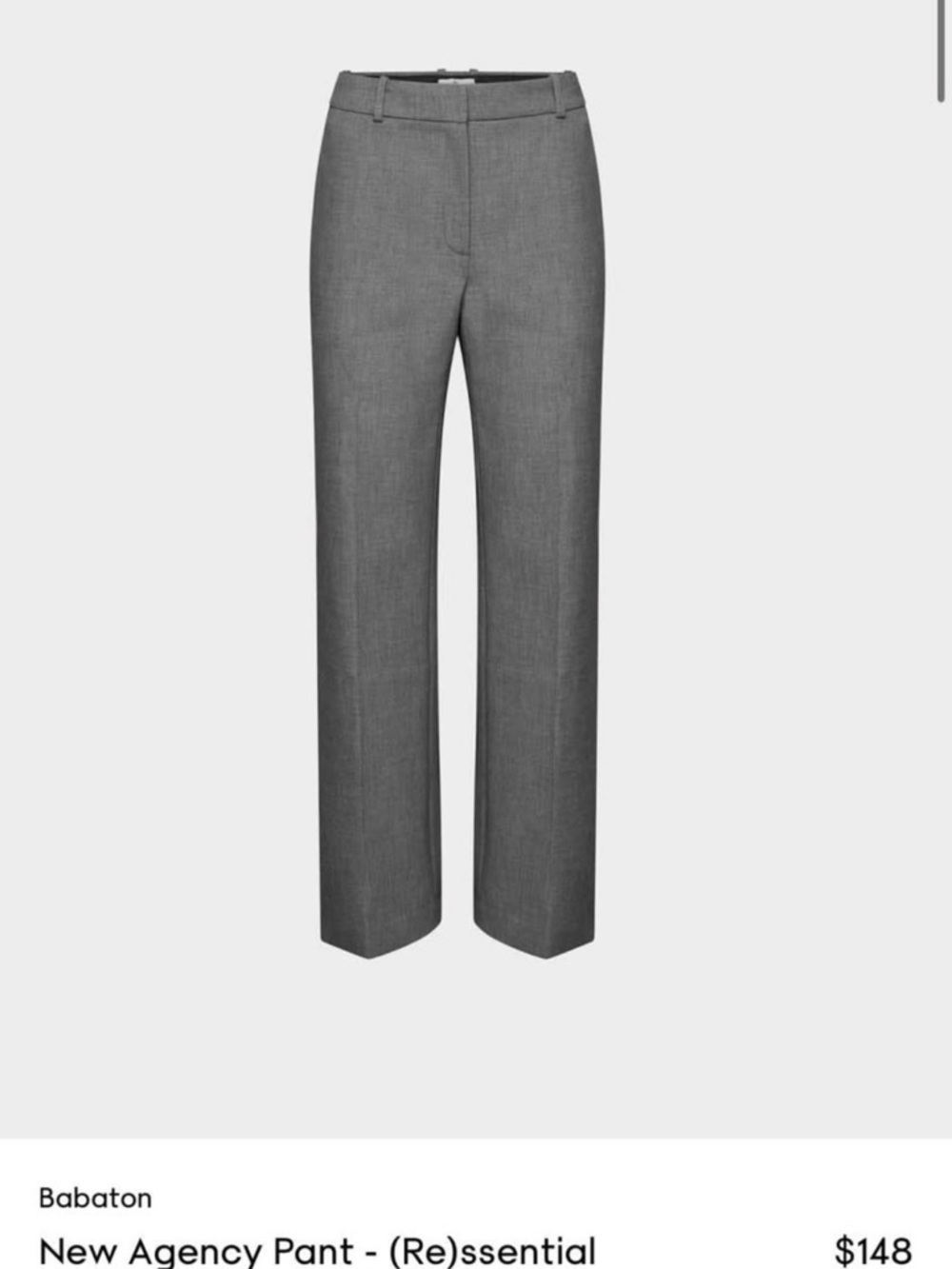 Babaton Gray Straight-Leg Dress Pants